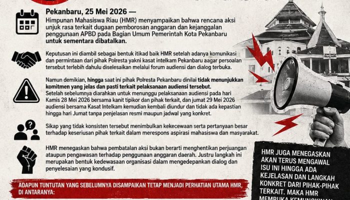 HMR Batalkan Aksi, Soroti Ketidakjelasan Audiensi Dugaan Penggunaan Anggaran Pemko Pekanbaru